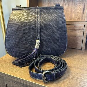 Simply Noelle Purple Textured Women's handbag crossbody with silver accents